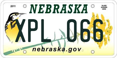NE license plate XPL066