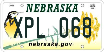 NE license plate XPL068