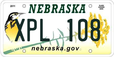 NE license plate XPL108