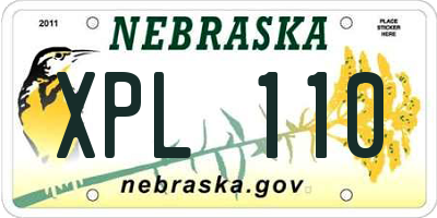 NE license plate XPL110