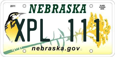 NE license plate XPL111