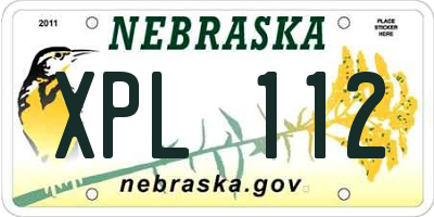 NE license plate XPL112