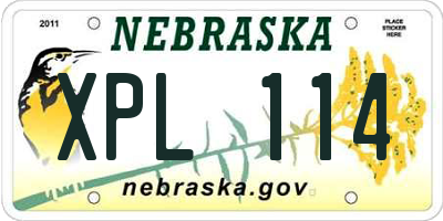 NE license plate XPL114