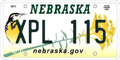 NE license plate XPL115