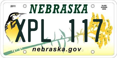 NE license plate XPL117