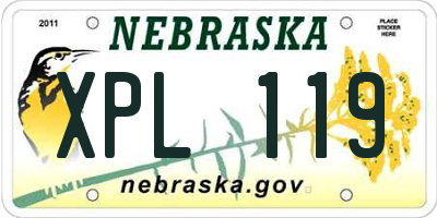 NE license plate XPL119