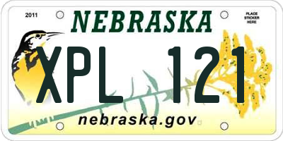 NE license plate XPL121