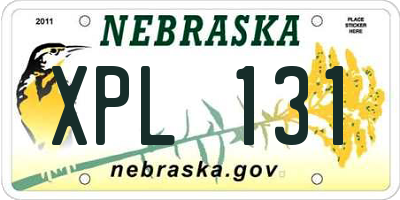 NE license plate XPL131