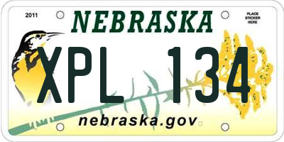 NE license plate XPL134
