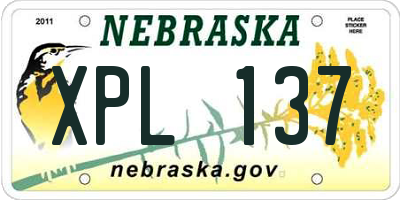 NE license plate XPL137