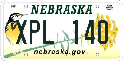 NE license plate XPL140