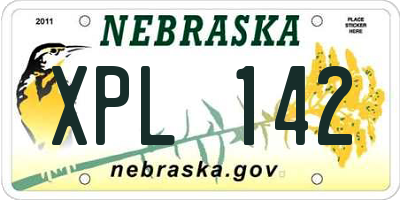 NE license plate XPL142