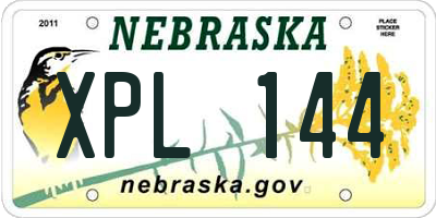 NE license plate XPL144