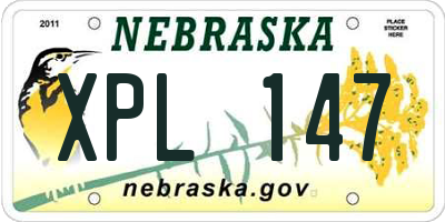 NE license plate XPL147