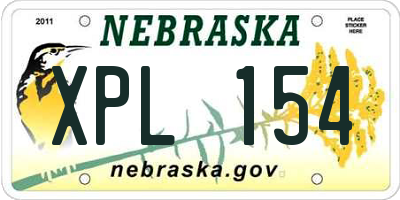 NE license plate XPL154