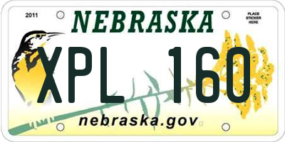NE license plate XPL160