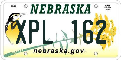 NE license plate XPL162