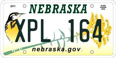 NE license plate XPL164