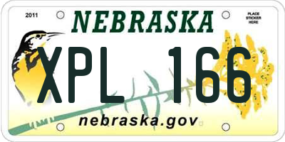 NE license plate XPL166