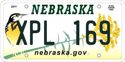 NE license plate XPL169