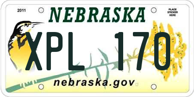 NE license plate XPL170