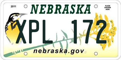 NE license plate XPL172