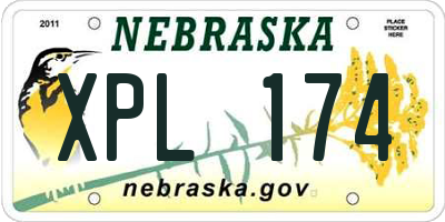 NE license plate XPL174