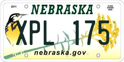 NE license plate XPL175