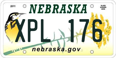 NE license plate XPL176