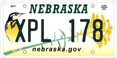 NE license plate XPL178