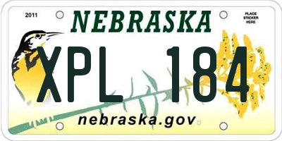 NE license plate XPL184