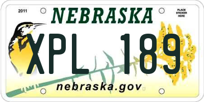 NE license plate XPL189
