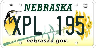 NE license plate XPL195