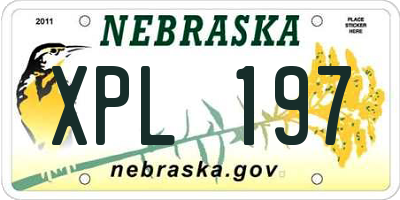 NE license plate XPL197