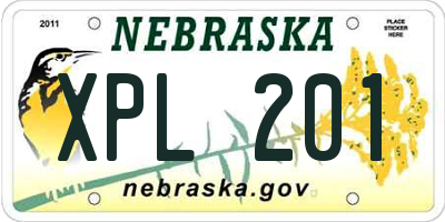 NE license plate XPL201