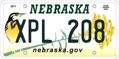 NE license plate XPL208