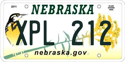 NE license plate XPL212