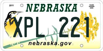 NE license plate XPL221