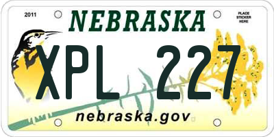 NE license plate XPL227
