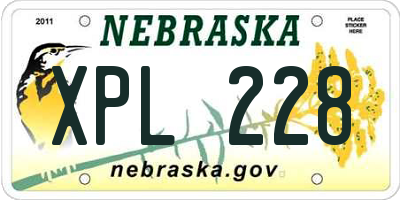 NE license plate XPL228