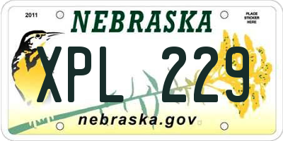 NE license plate XPL229
