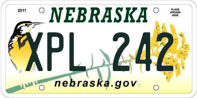 NE license plate XPL242