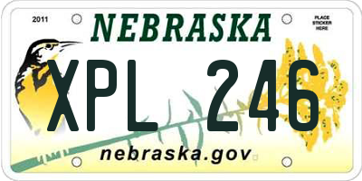 NE license plate XPL246