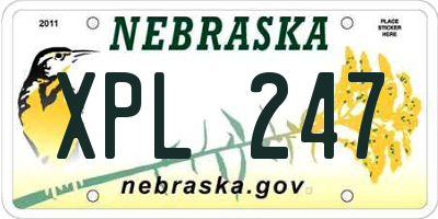 NE license plate XPL247