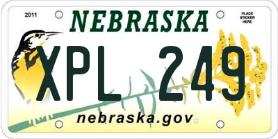 NE license plate XPL249