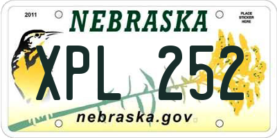 NE license plate XPL252