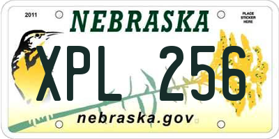 NE license plate XPL256