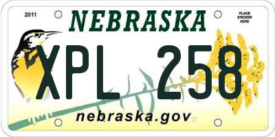 NE license plate XPL258