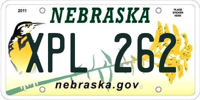 NE license plate XPL262