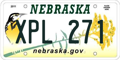 NE license plate XPL271